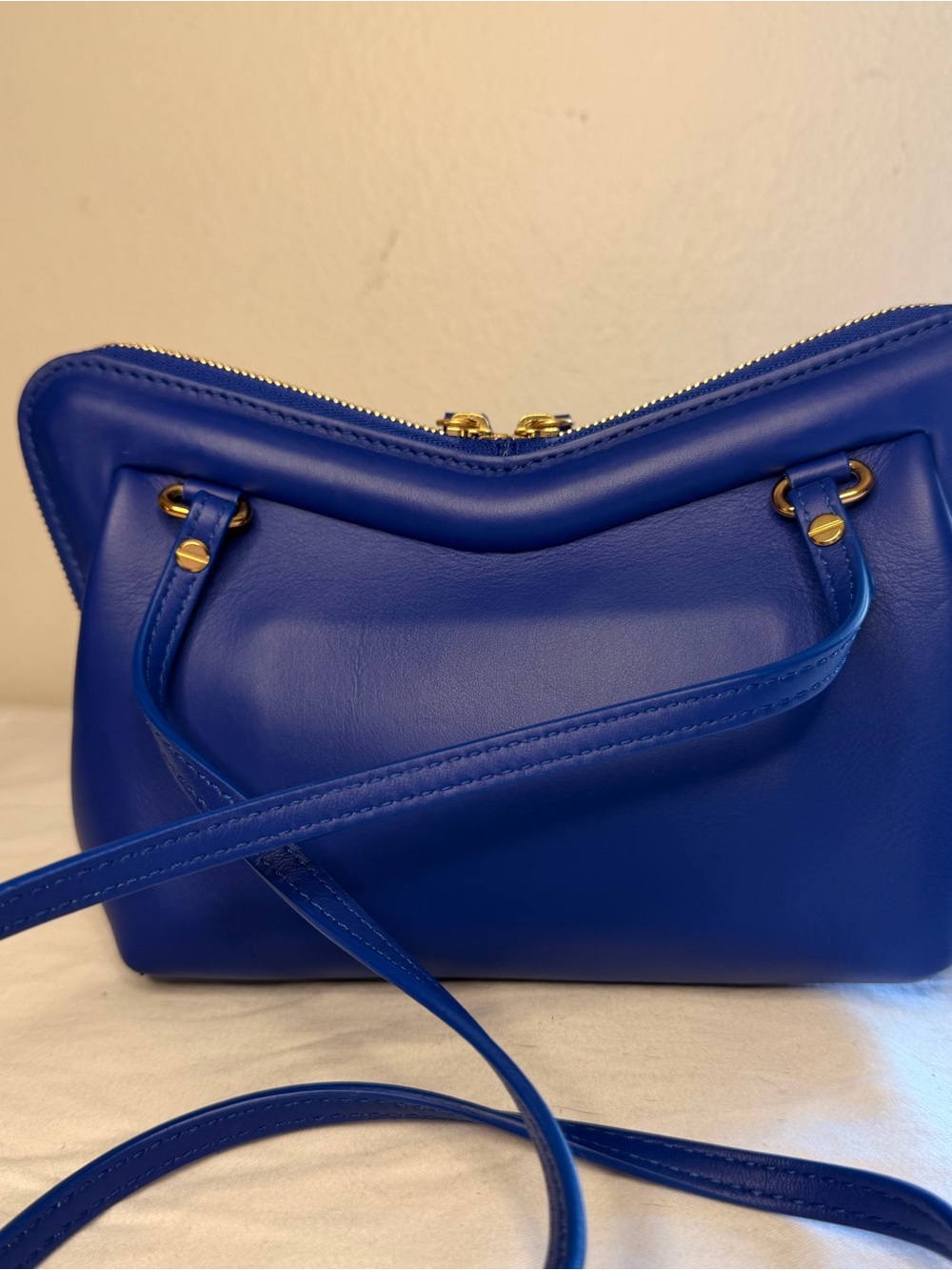 Mansur Gavriel Cobalt Blue Mini M Frame Crossbody Bag - Unworn - Picture 3 of 5